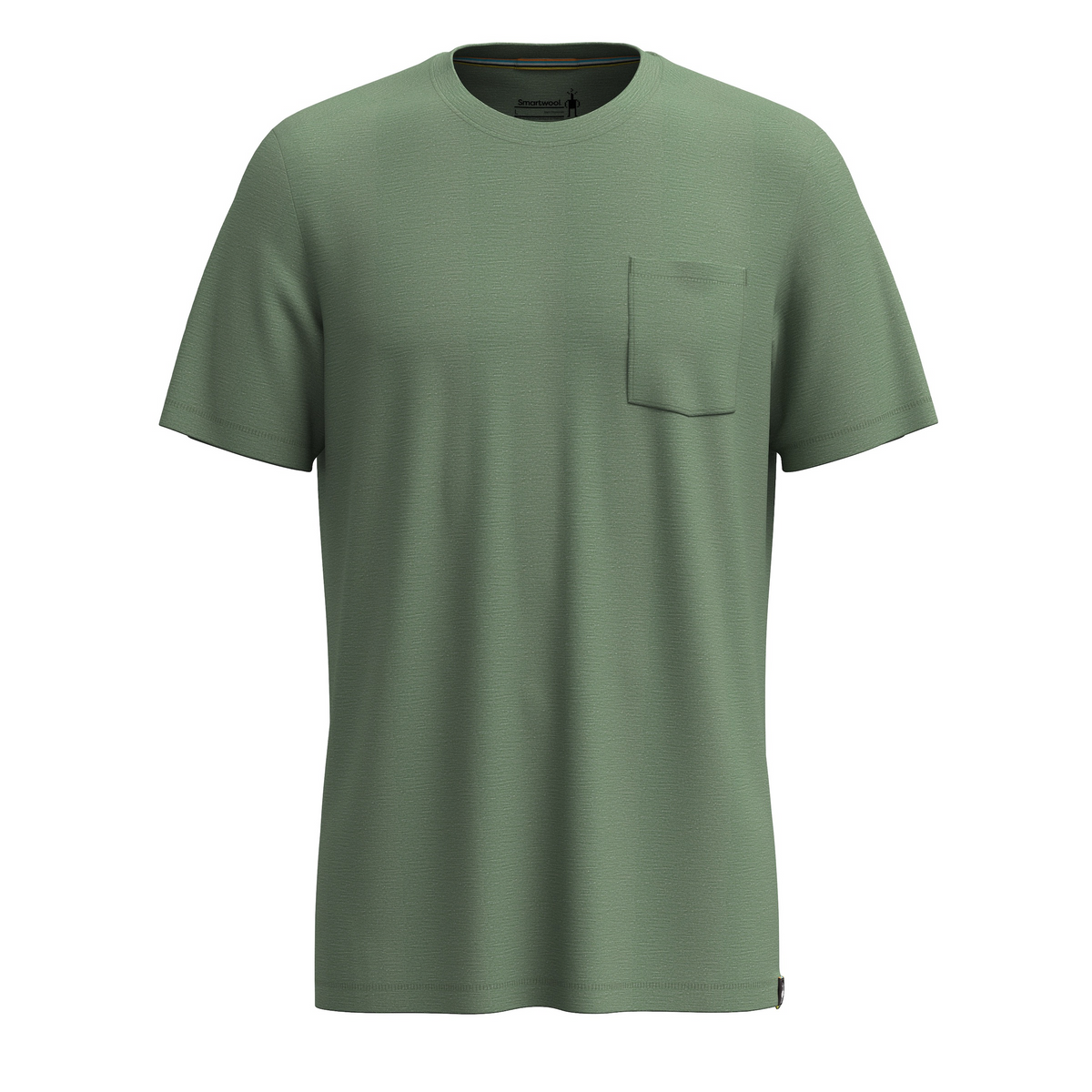 Men's Merino Hemp Blend Short Sleeve Pocket Tee Fern Green Heather - ver - 3