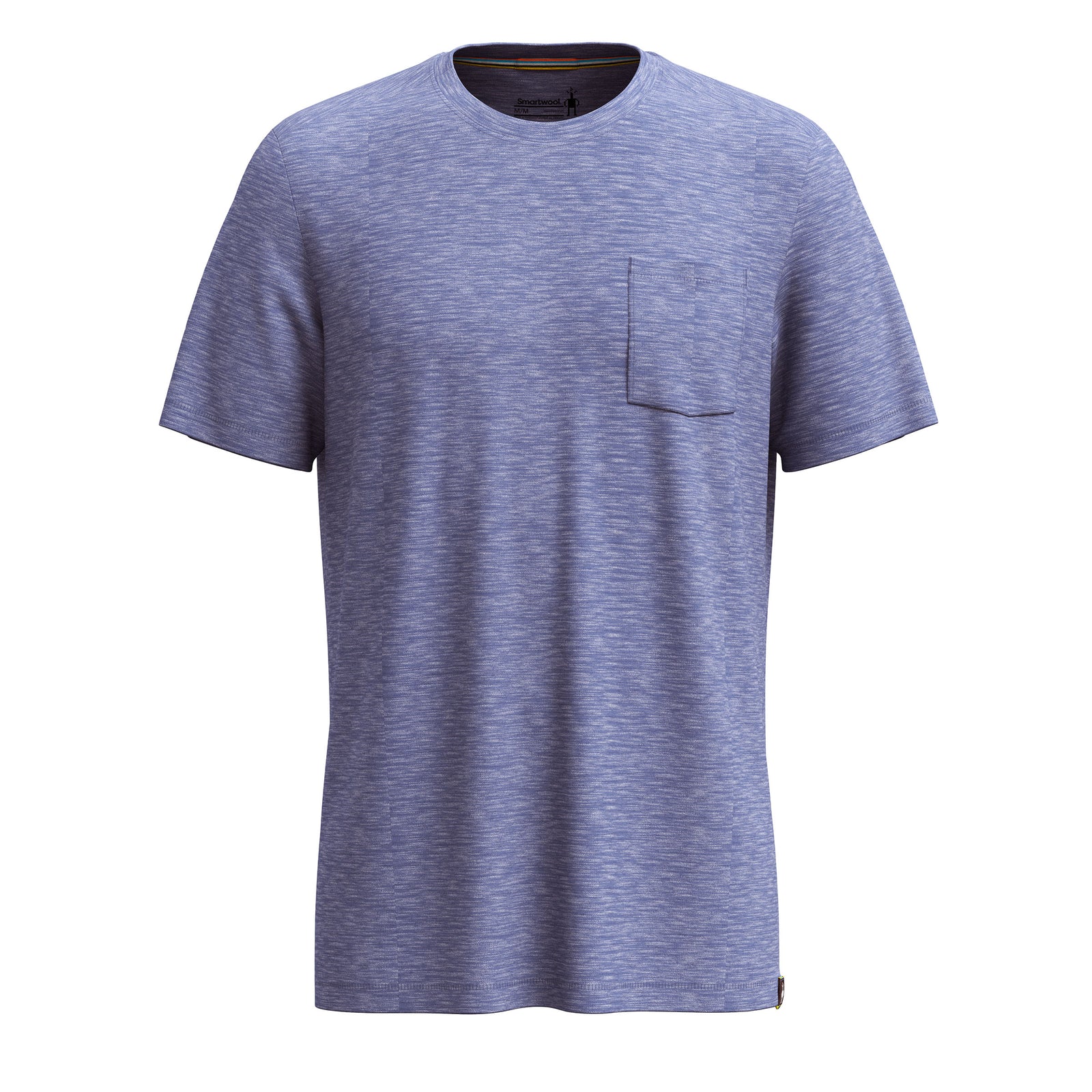 Men's Merino Hemp Blend Short Sleeve Pocket Tee Dusty Teal Heather - ver - 2