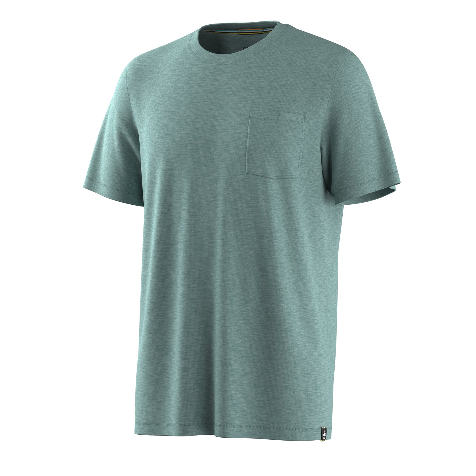 Men's Merino Hemp Blend Short Sleeve Pocket Tee Dusty Teal Heather - ver - 3