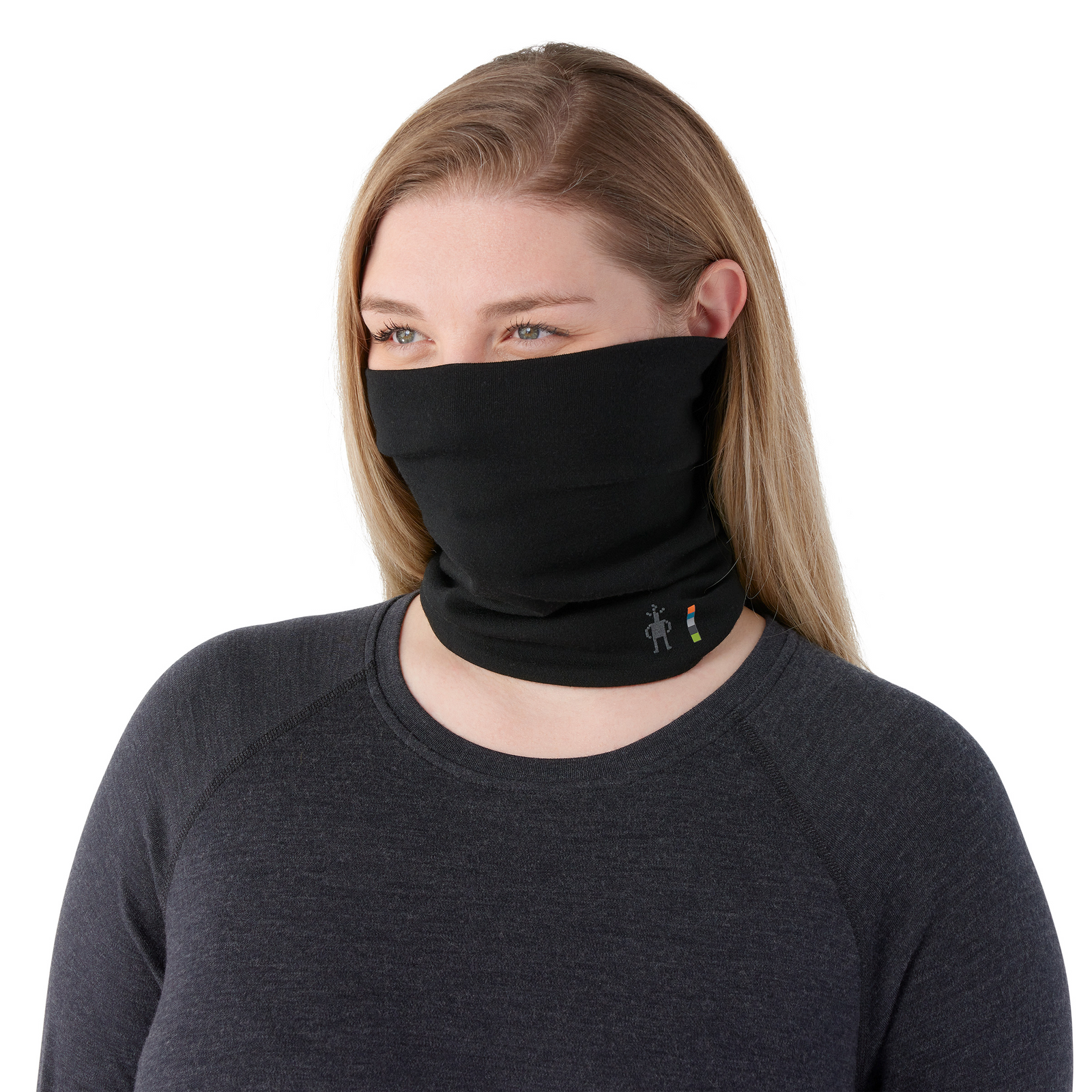 Thermal Merino Reversible Neck Gaiter Black - ver - 2