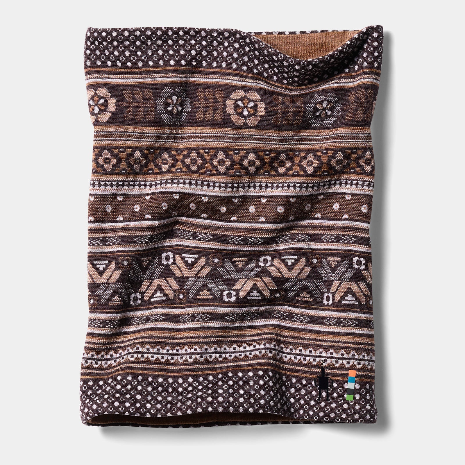Thermal Merino Reversible Neck Gaiter Mocha Fair Isle Fun - ver - 3