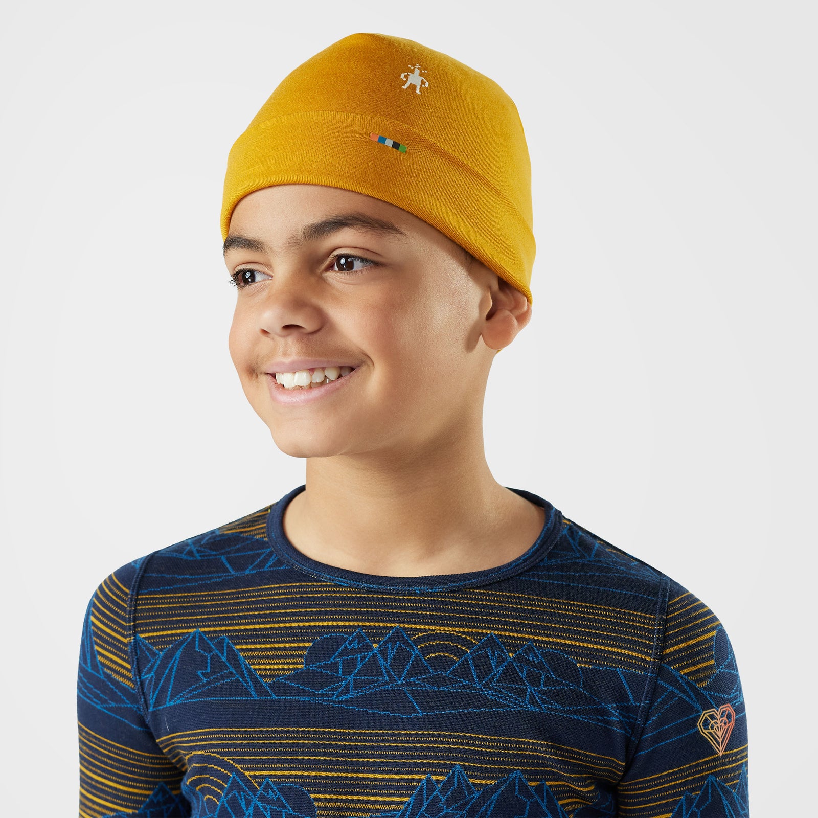 Kids' Thermal Merino Reversible Cuffed Beanie Autumn Sun - ver - 1