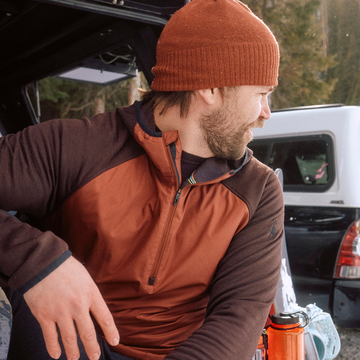 Fleece Lined Beanie Burnt Sienna Donegal - ver - 3
