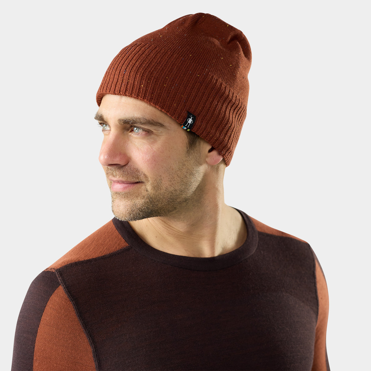 Fleece Lined Beanie Burnt Sienna Donegal - ver - 1
