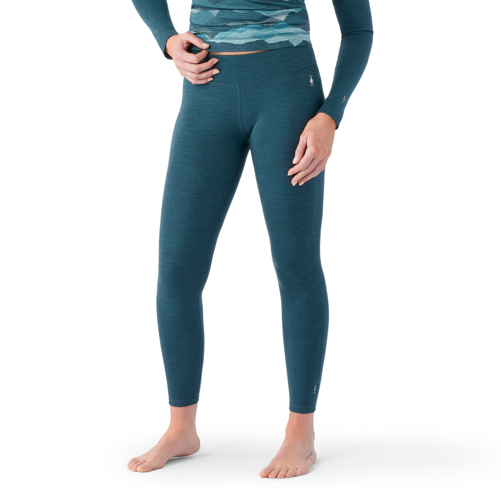 Women's Classic Thermal Merino Base Layer Bottom Nightfall Deco Floral - ver - 1