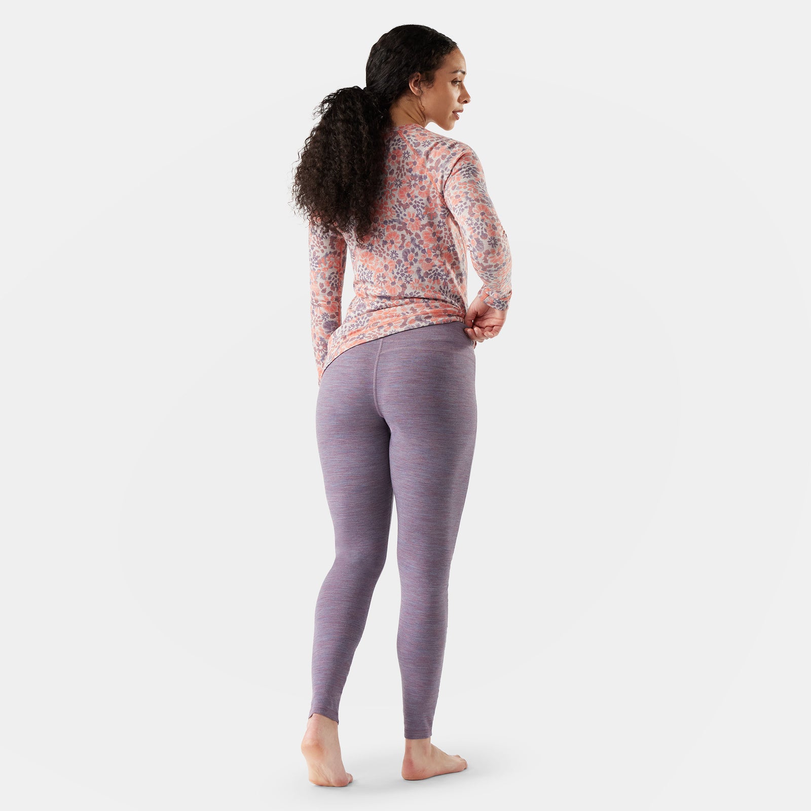Women's Classic Thermal Merino Base Layer Bottom Nightfall Deco Floral - ver - 2