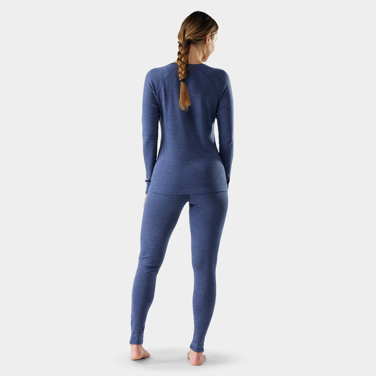 Women's Classic Thermal Merino Base Layer Bottom Nightfall Blue Heather - 2