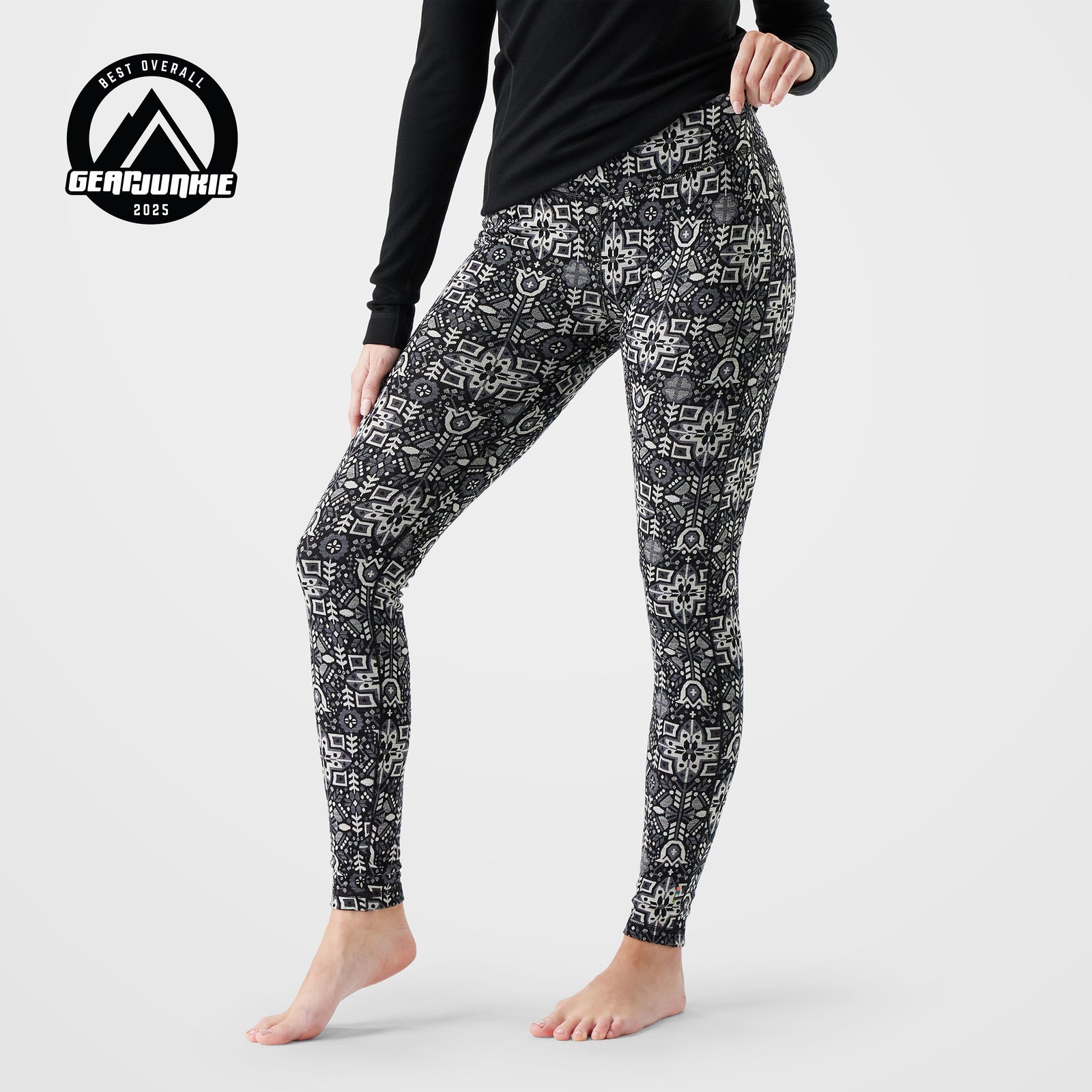 Women's Classic Thermal Merino Base Layer Bottom Nightfall Blue Heather - ver - 1