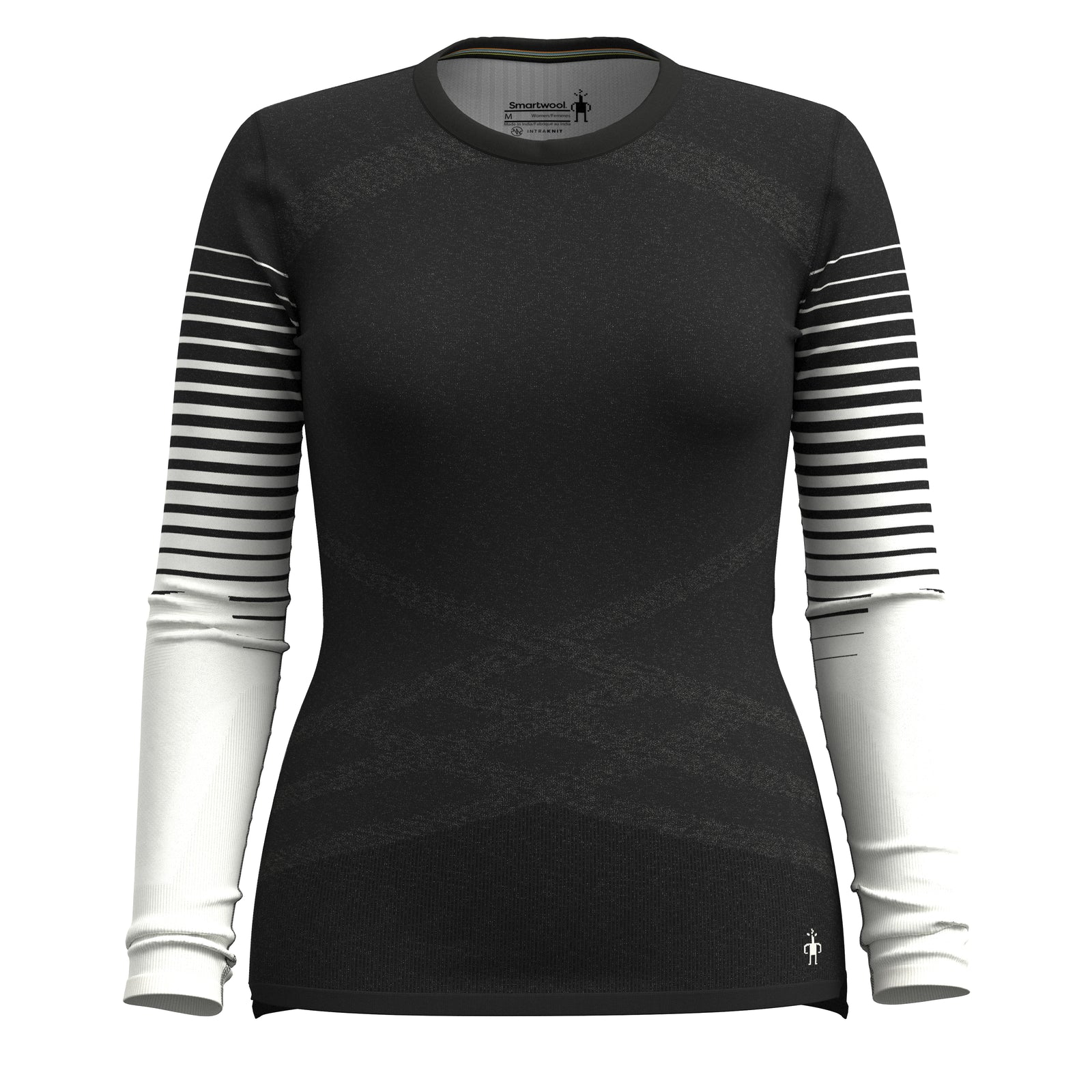 Women's Intraknit™ Thermal Merino Base Layer Crew Charcoal-Zen Green - ver - 3