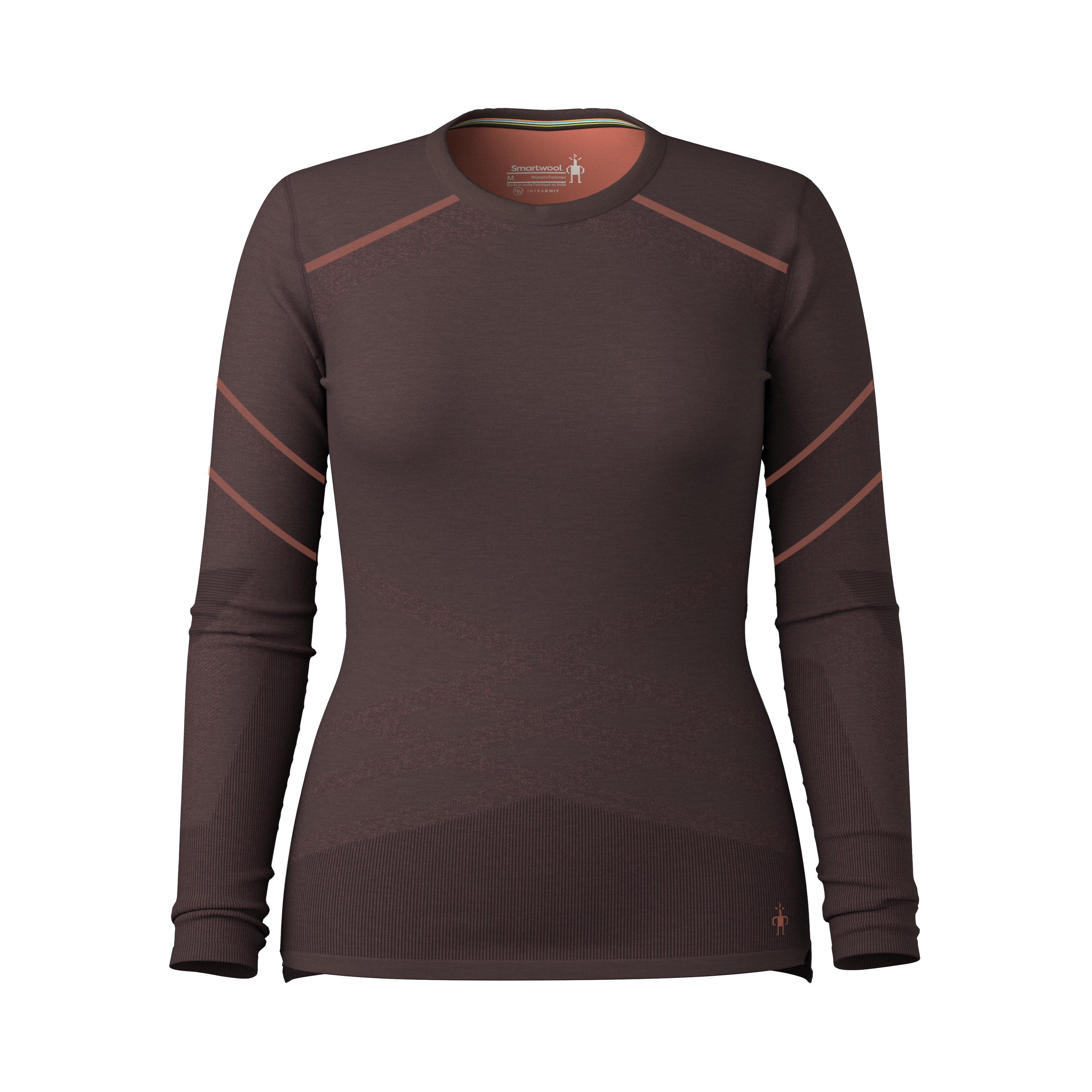 Women's Intraknit™ Thermal Merino Base Layer Crew - Mink-Terracotta