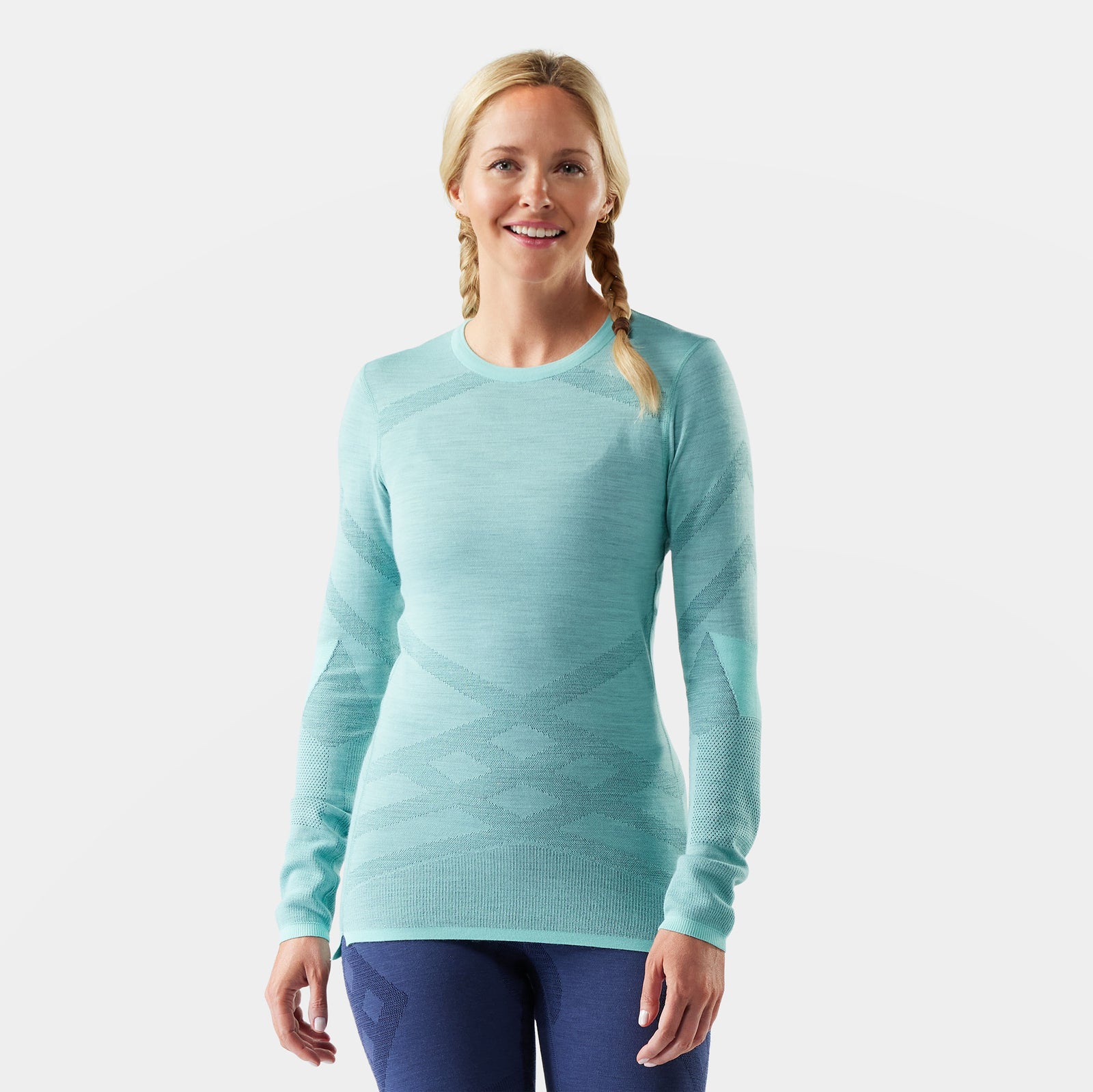 Women's Intraknit™ Thermal Merino Base Layer Crew Mink-Terracotta - ver - 1