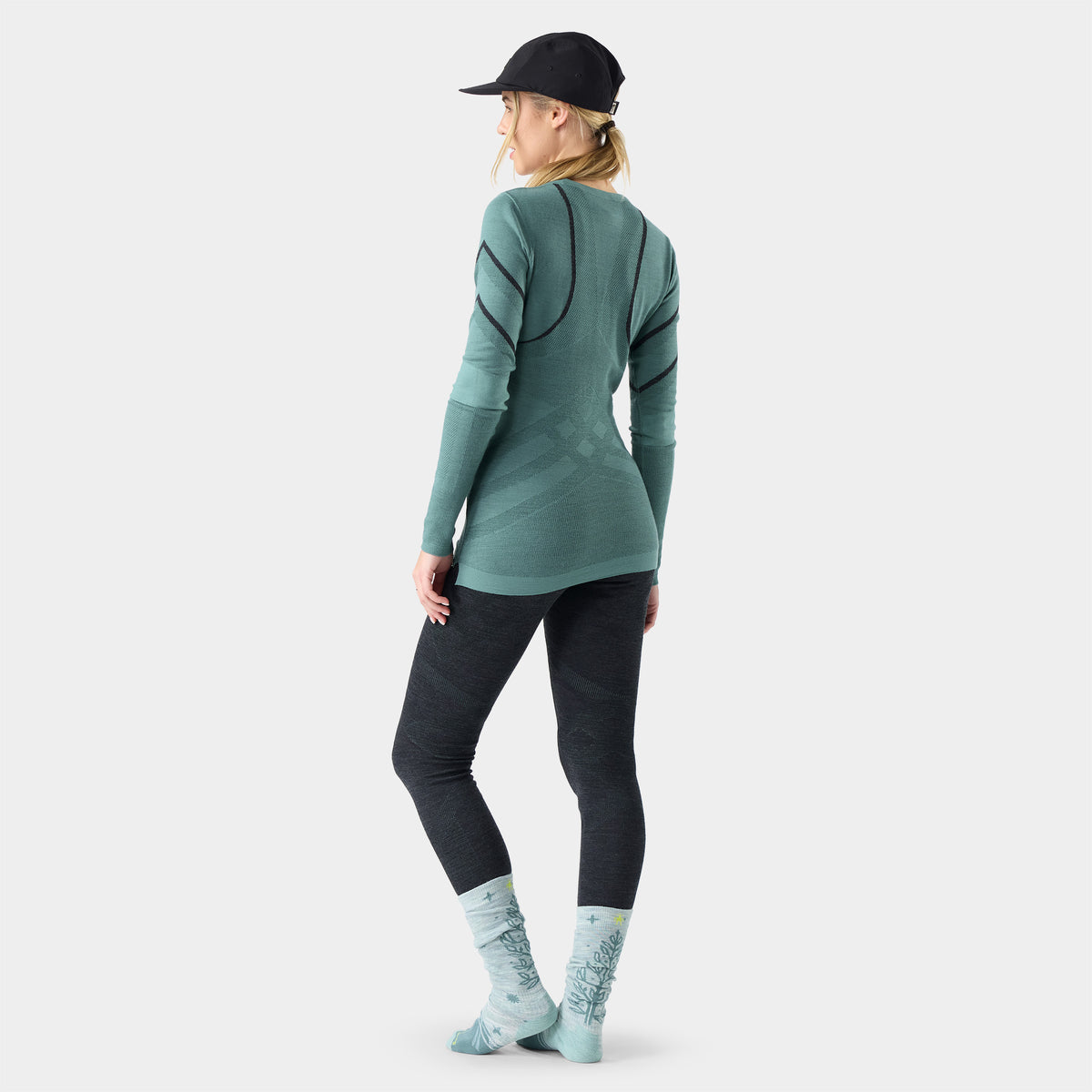 Women's Intraknit™ Thermal Merino Base Layer Crew Charcoal-Bronze Olive - ver - 2