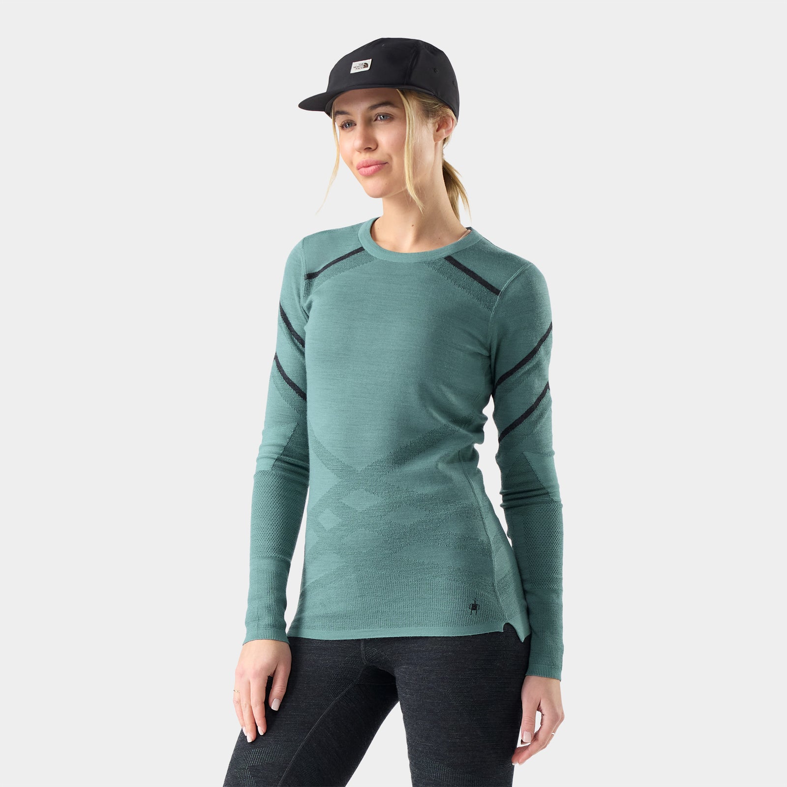 Women's Intraknit™ Thermal Merino Base Layer Crew Charcoal-Bronze Olive - ver - 1