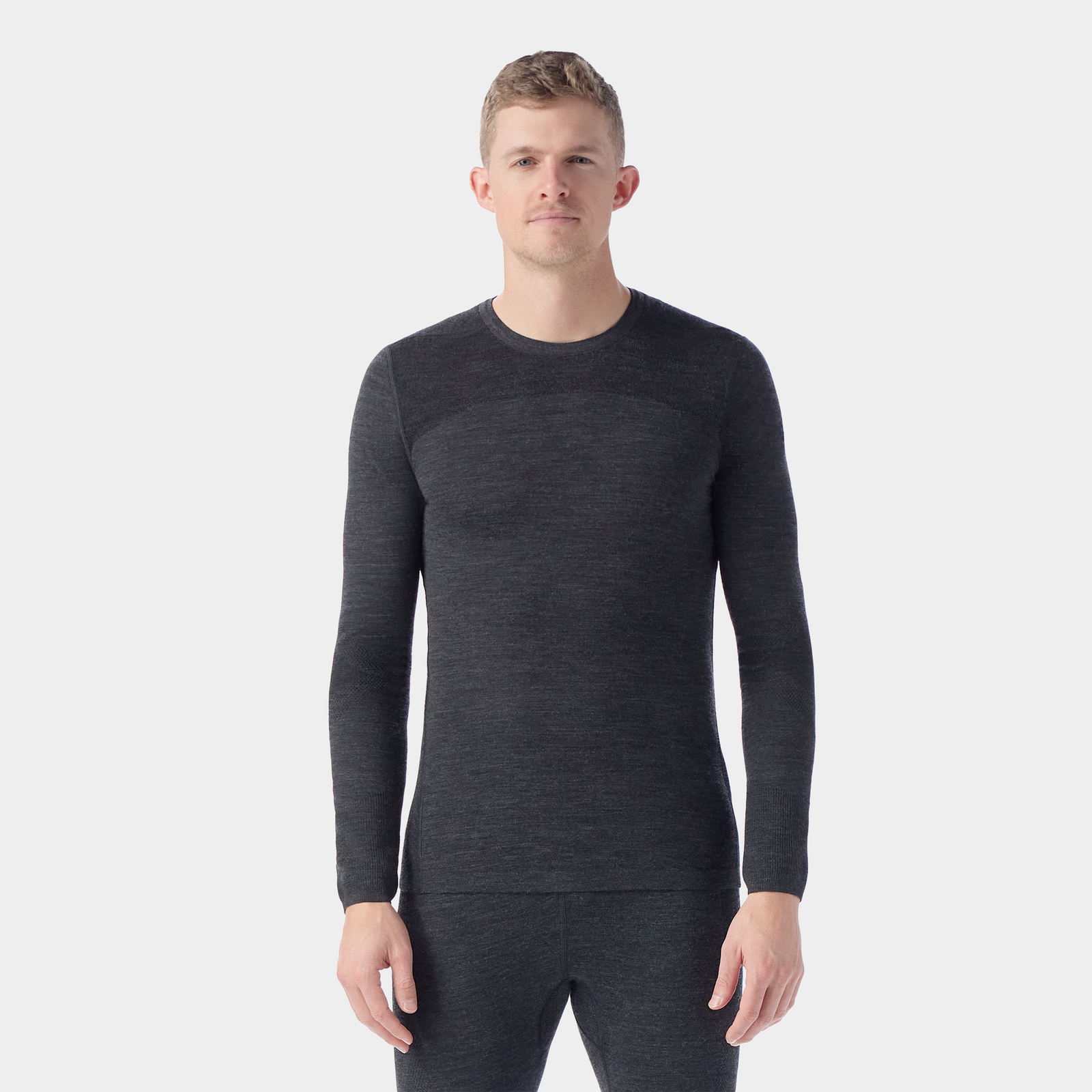 Men's Intraknit™ Thermal Merino Base Layer Crew Charcoal/Black - ver - 1