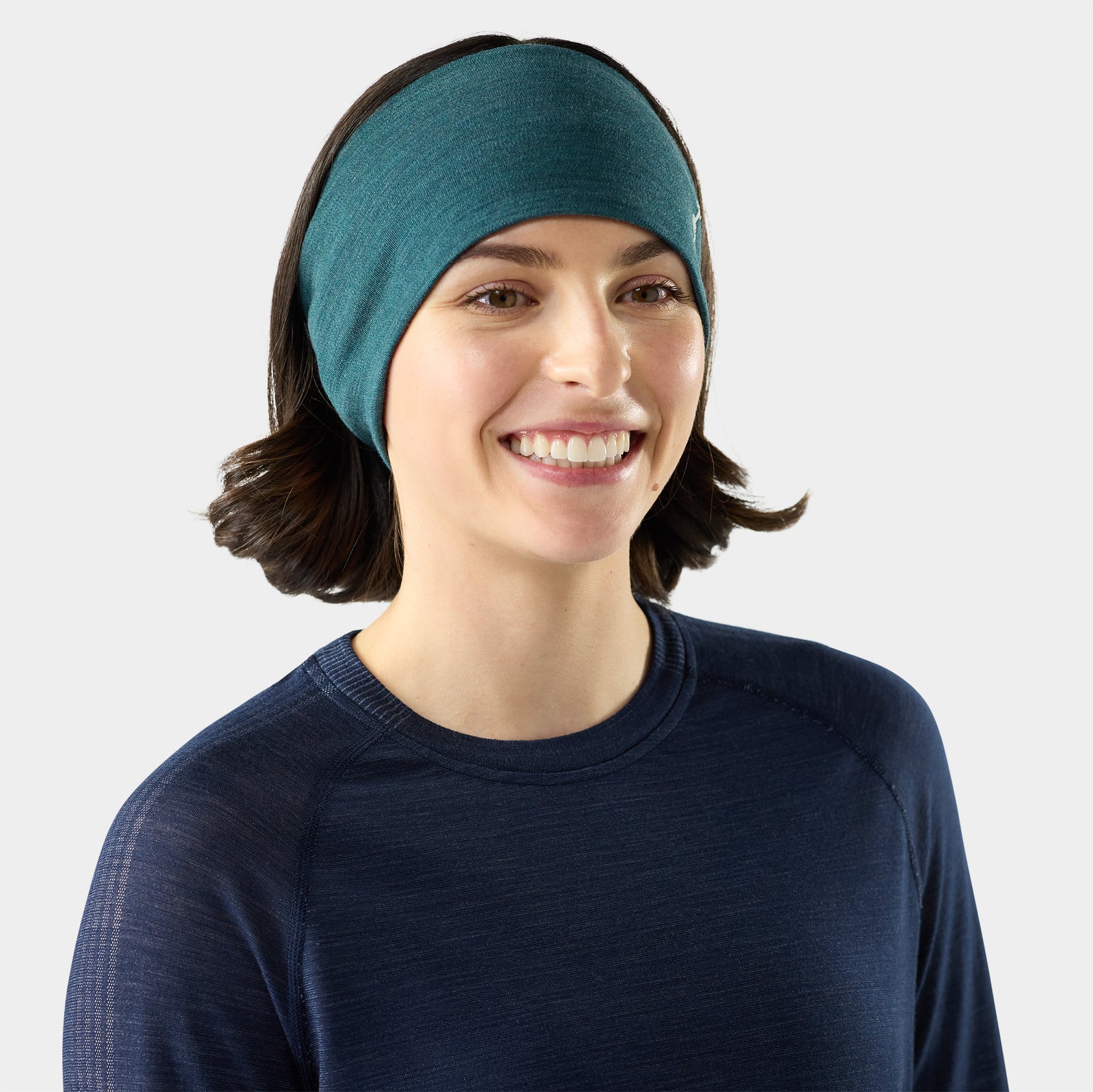 Thermal Merino Reversible Headband Dark Teal Heather - ver - 1