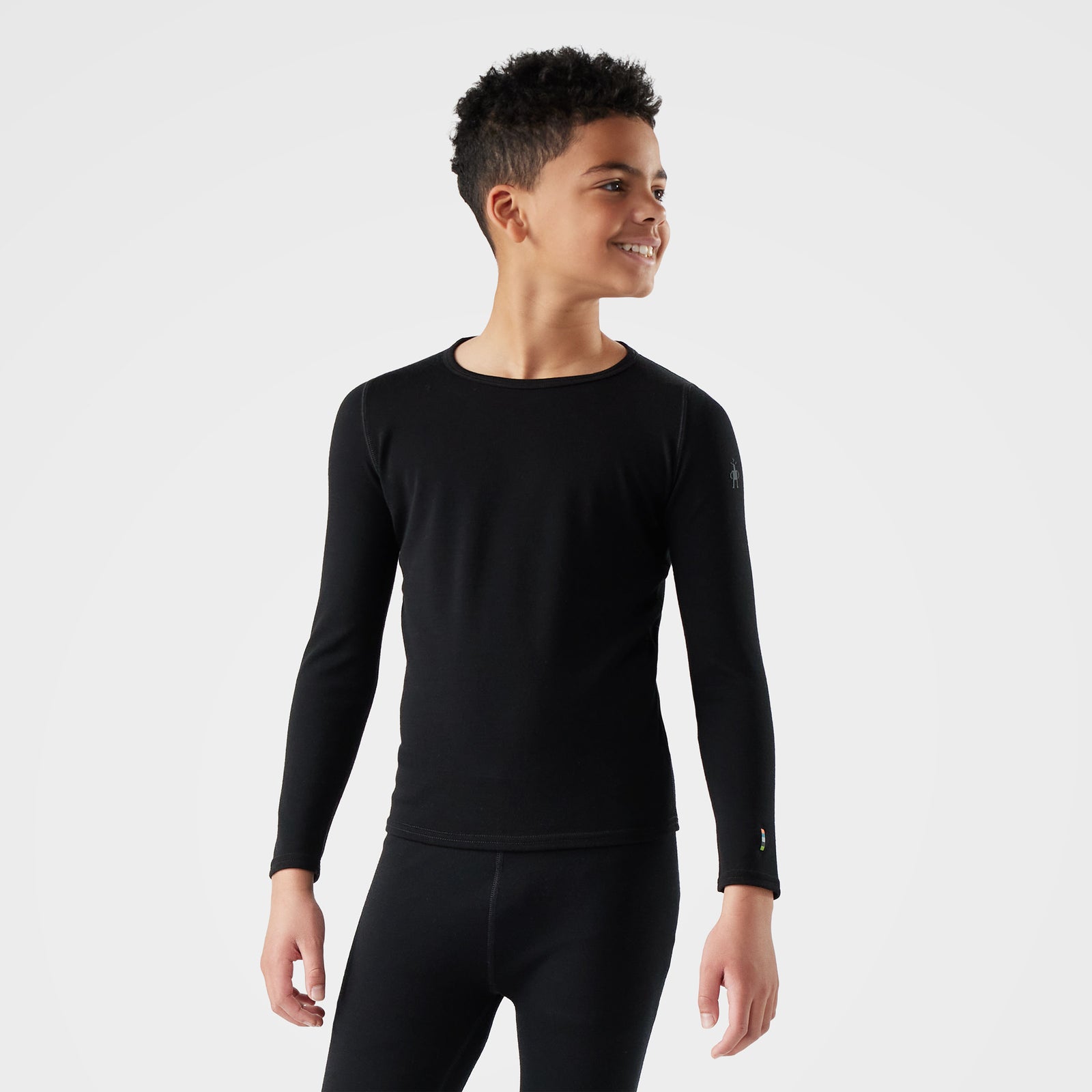 Kids' Classic Thermal Merino Base Layer Crew Black - ver - 3