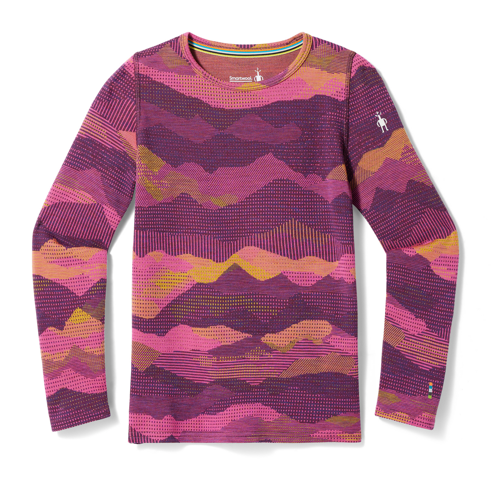 Kids' Classic Thermal Merino Base Layer Crew Cherry Lacquer - ver - 1