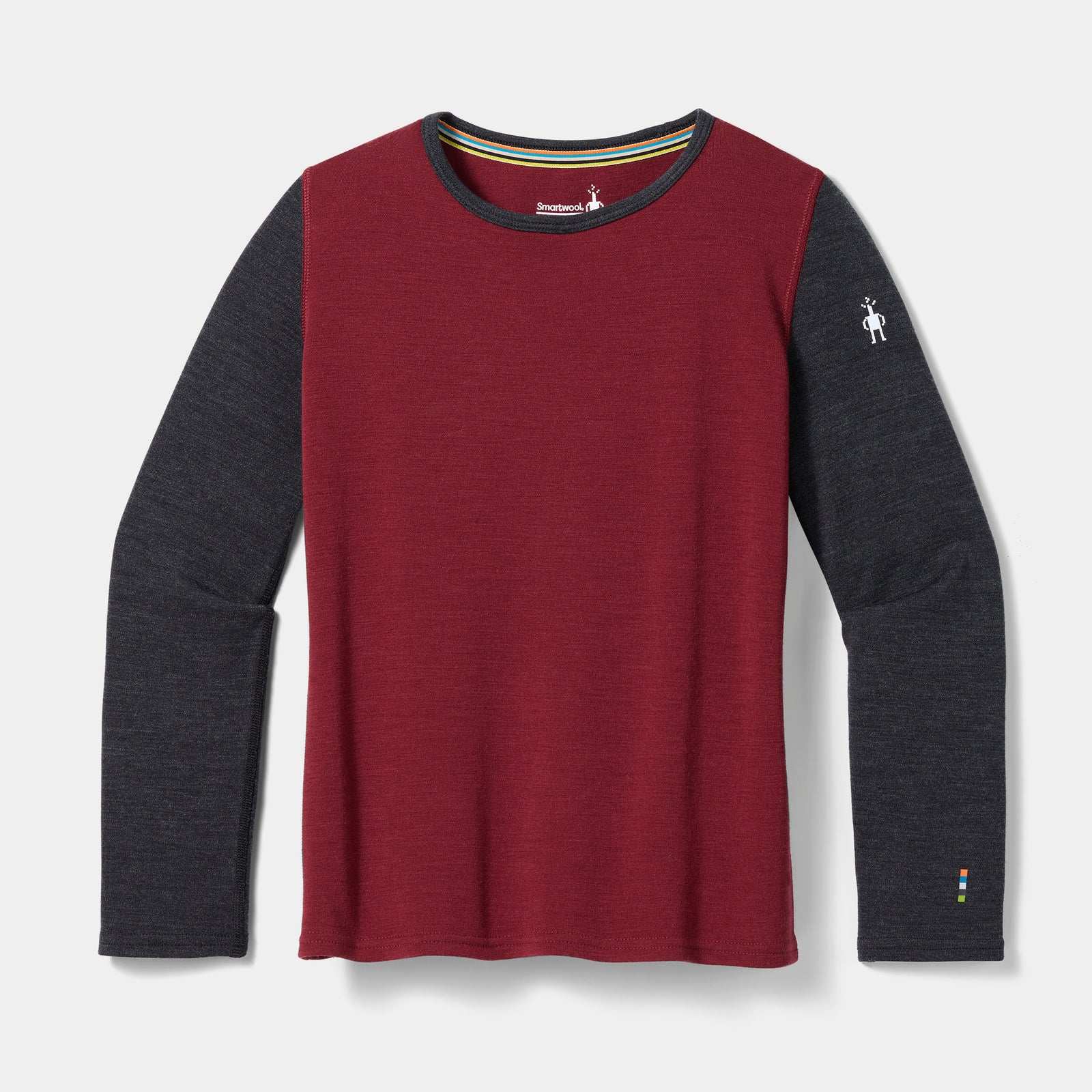 Kids' Classic Thermal Merino Base Layer Crew Cherry Lacquer - ver - 3