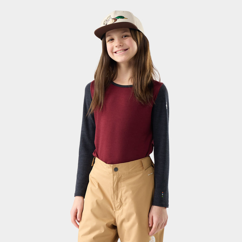Kids' Classic Thermal Merino Base Layer Crew - Cherry Lacquer / L