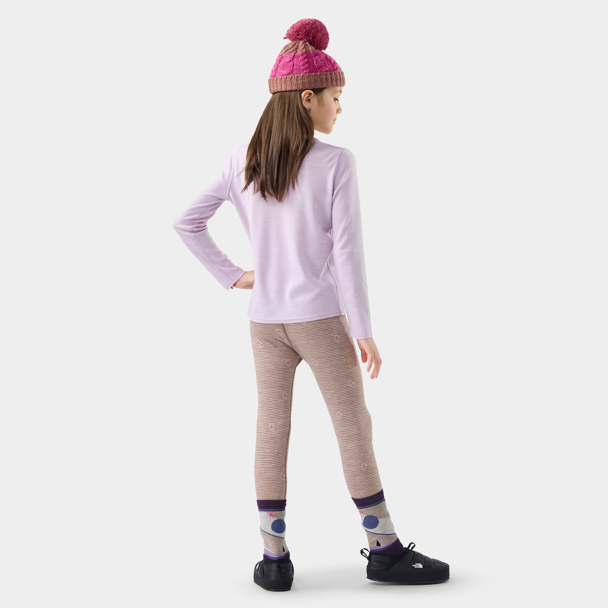 Kids' Classic Thermal Merino Base Layer Bottom Almond Mini Meadow - 2