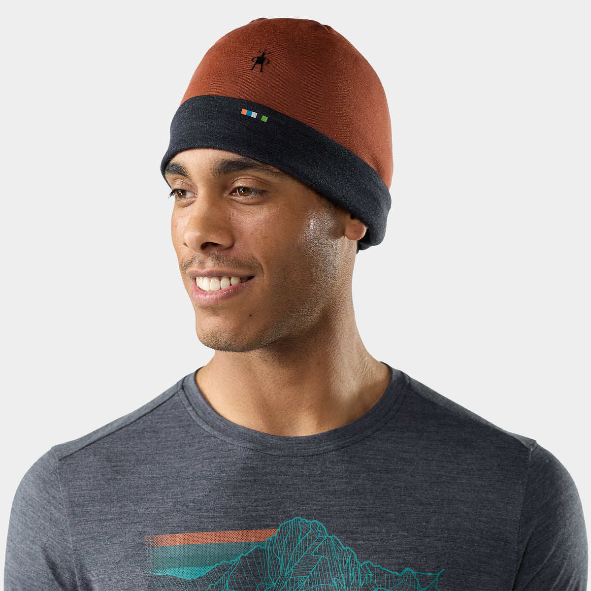 Thermal Merino Reversible Cuffed Beanie Burnt Sienna - ver - 1
